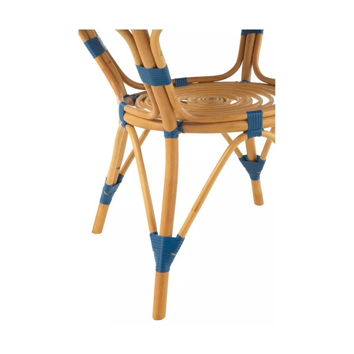 Table Bistrot Rotin Jili Bleu et Blanc 90cm