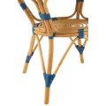 Table Bistrot Rotin Jili Bleu et Blanc 90cm