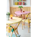 Table Bistrot Rotin Jili Vert et Blanc 90cm