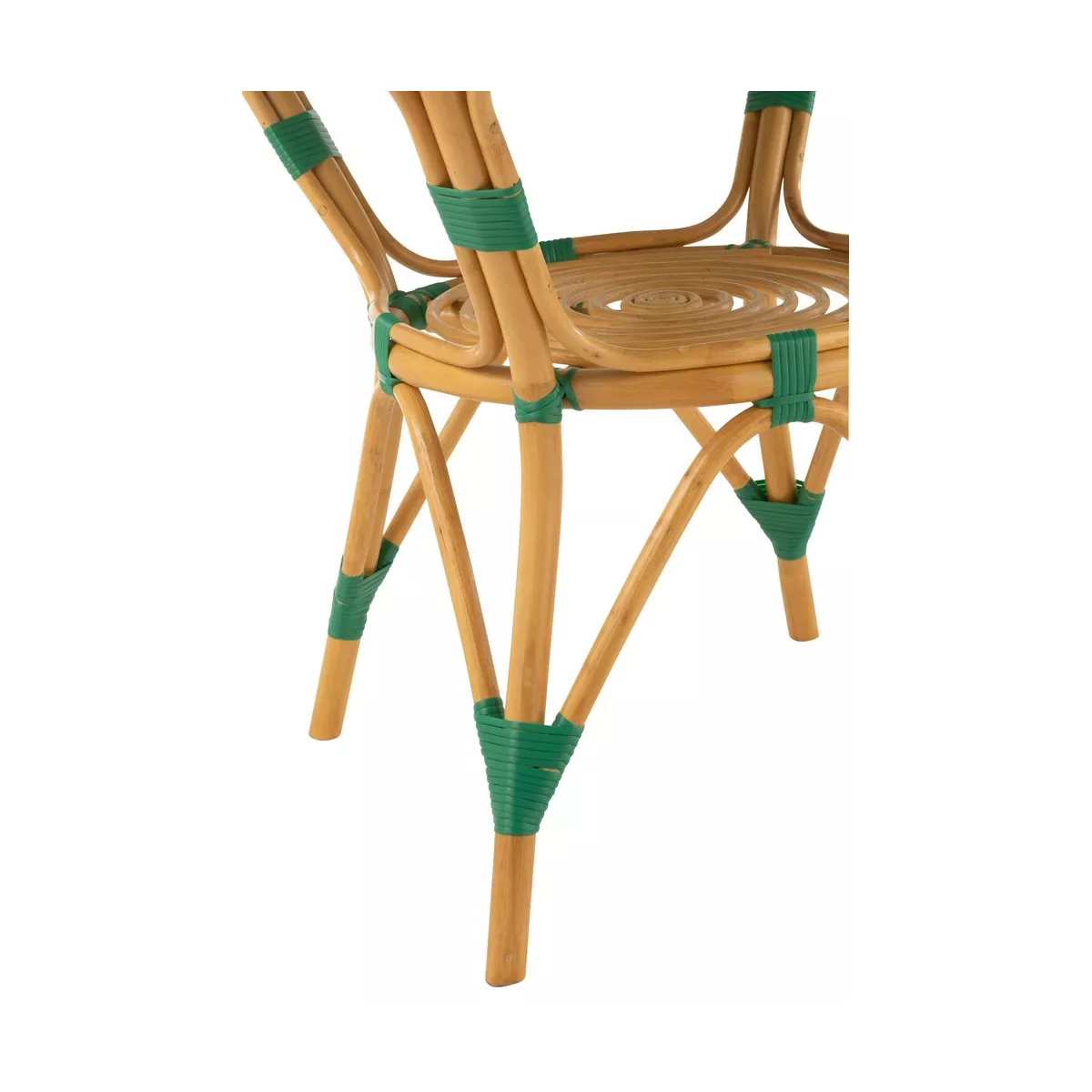 Table Bistrot Rotin Jili Vert et Blanc 90cm