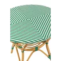 Table Bistrot Rotin Jili Vert et Blanc 90cm