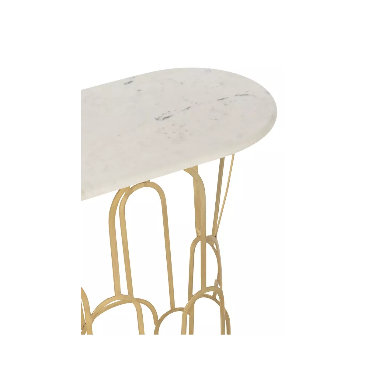 Console Métal Doré/Marbre Blanc h.78