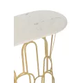 Console Métal Doré/Marbre Blanc h.78