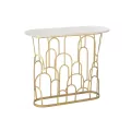 Console Métal Doré/Marbre Blanc h.78