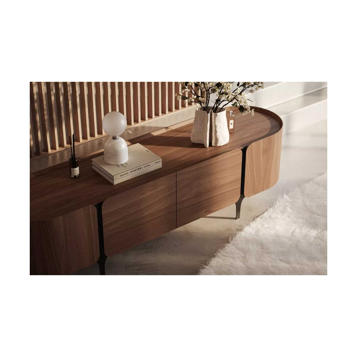 Meuble TV Esmay Noyer 200cm