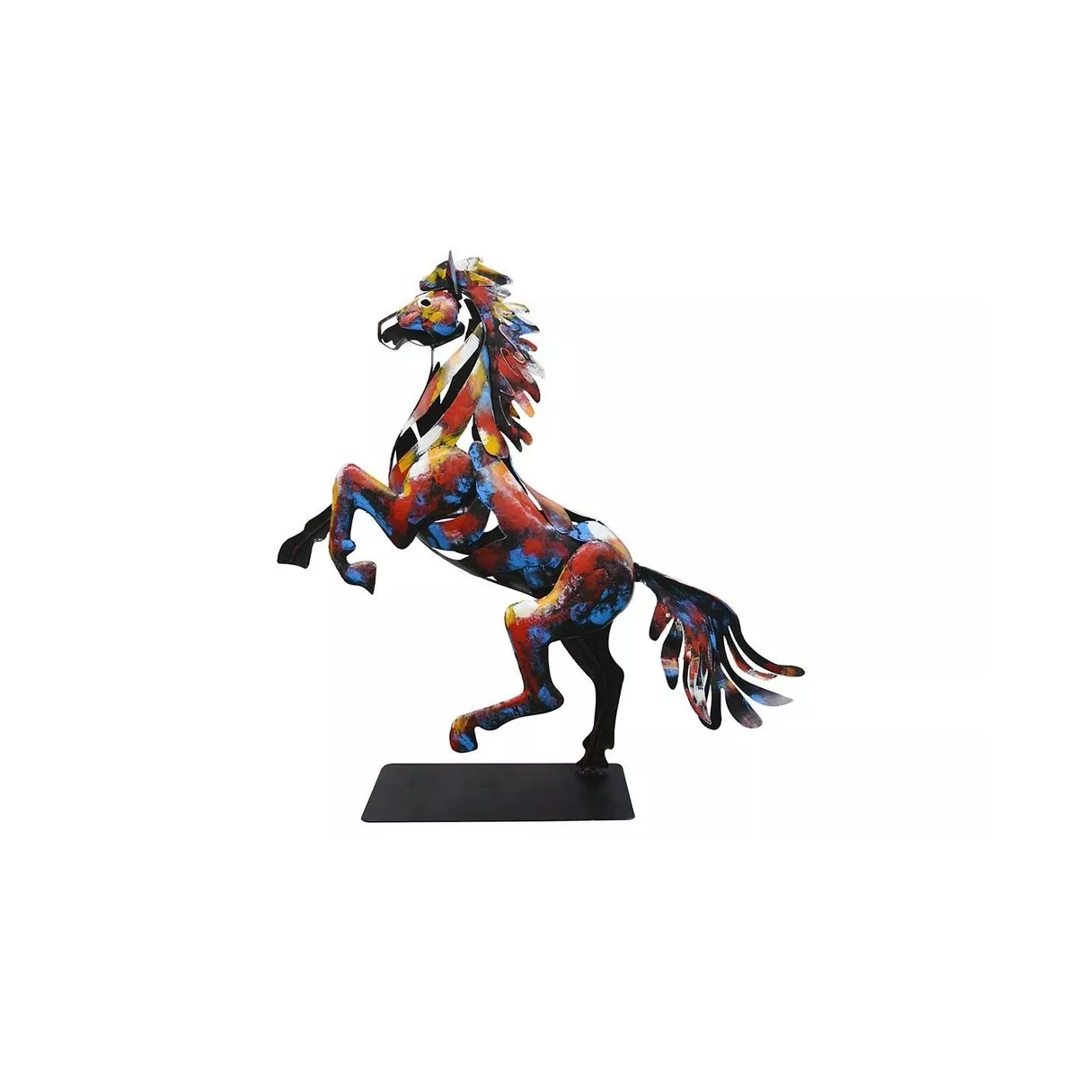 Sculpture Métal Cheval Cabré Pigment H125