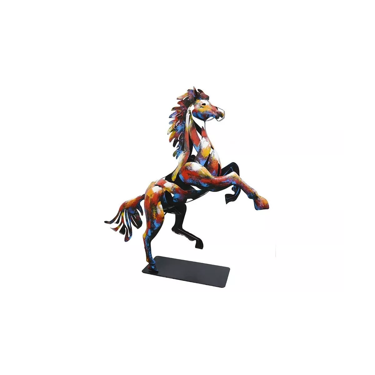 Sculpture Métal Cheval Cabré Pigment H125