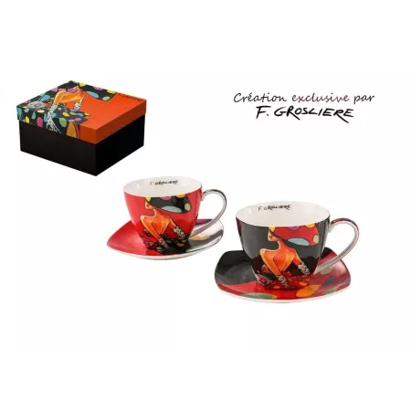 Coffret 2 Dejeuners 250ml Femme Pois