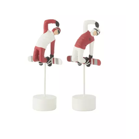 Ensemble de 2 Figurines Snowbord rouge