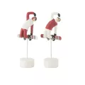 Ensemble de 2 Figurines Ski Snowbord rouge