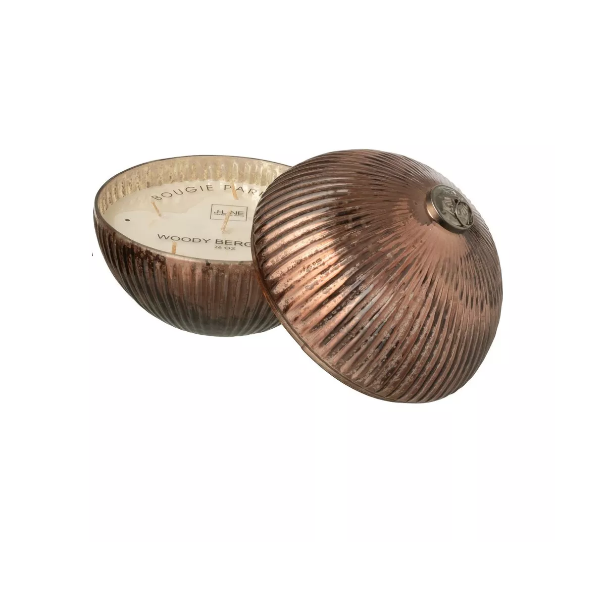 Bougie Parfumée Boule Pli Marron Cuivré H.19 cm