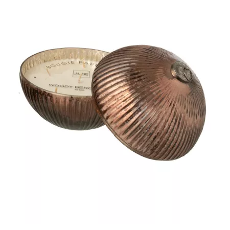 Bougie Parfumée Boule Pli Marron Cuivré H.19 cm