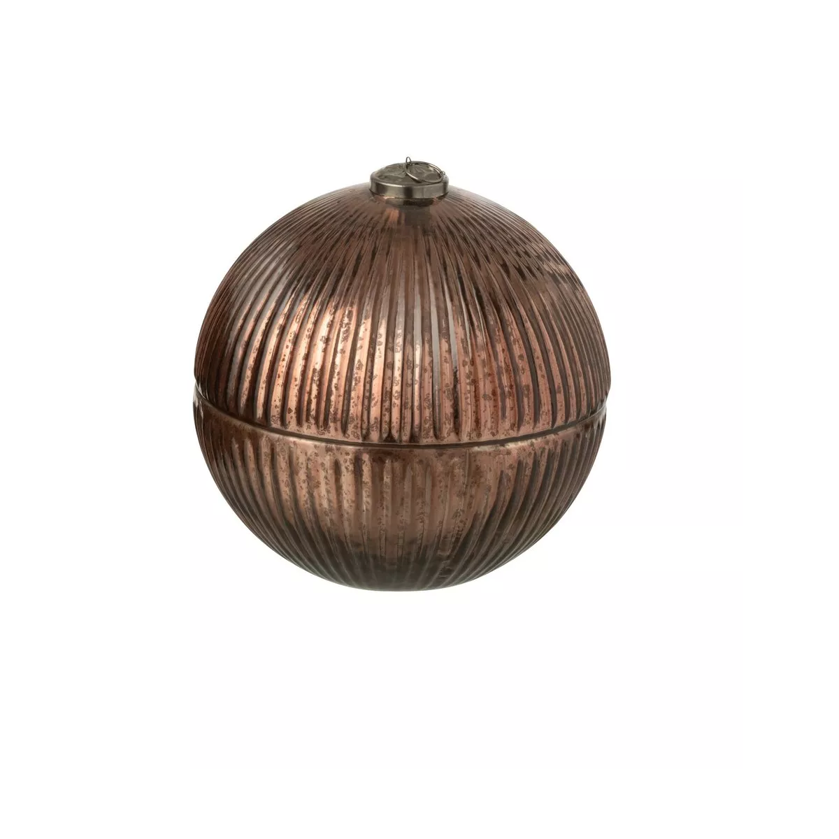 Bougie Parfumée Boule Pli Marron Cuivré H.19 cm