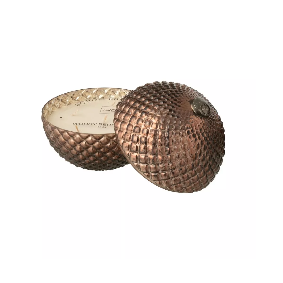 Bougie Parfumée Boule Marron Cuivré H.19 cm