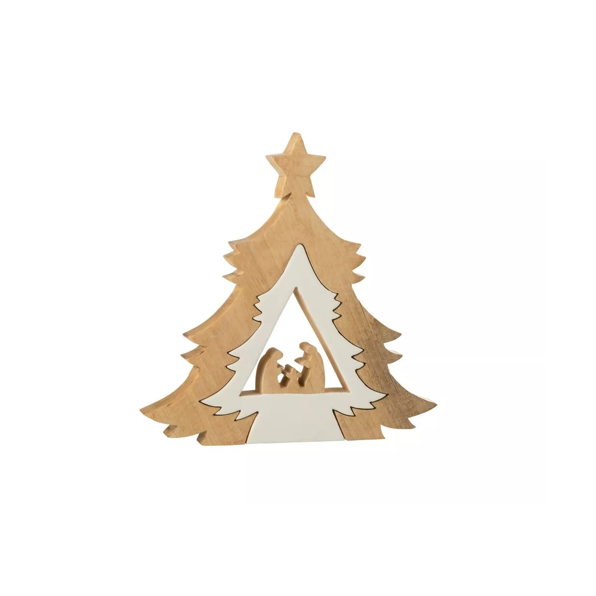 Crèche dans Sapin Puzzle Blanc
