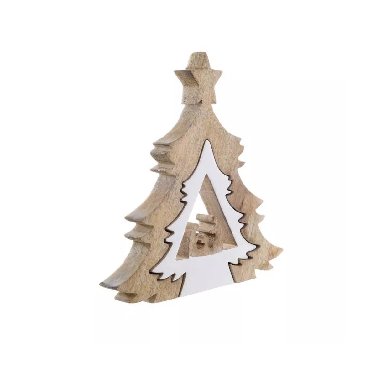 Crèche dans Sapin Puzzle Blanc