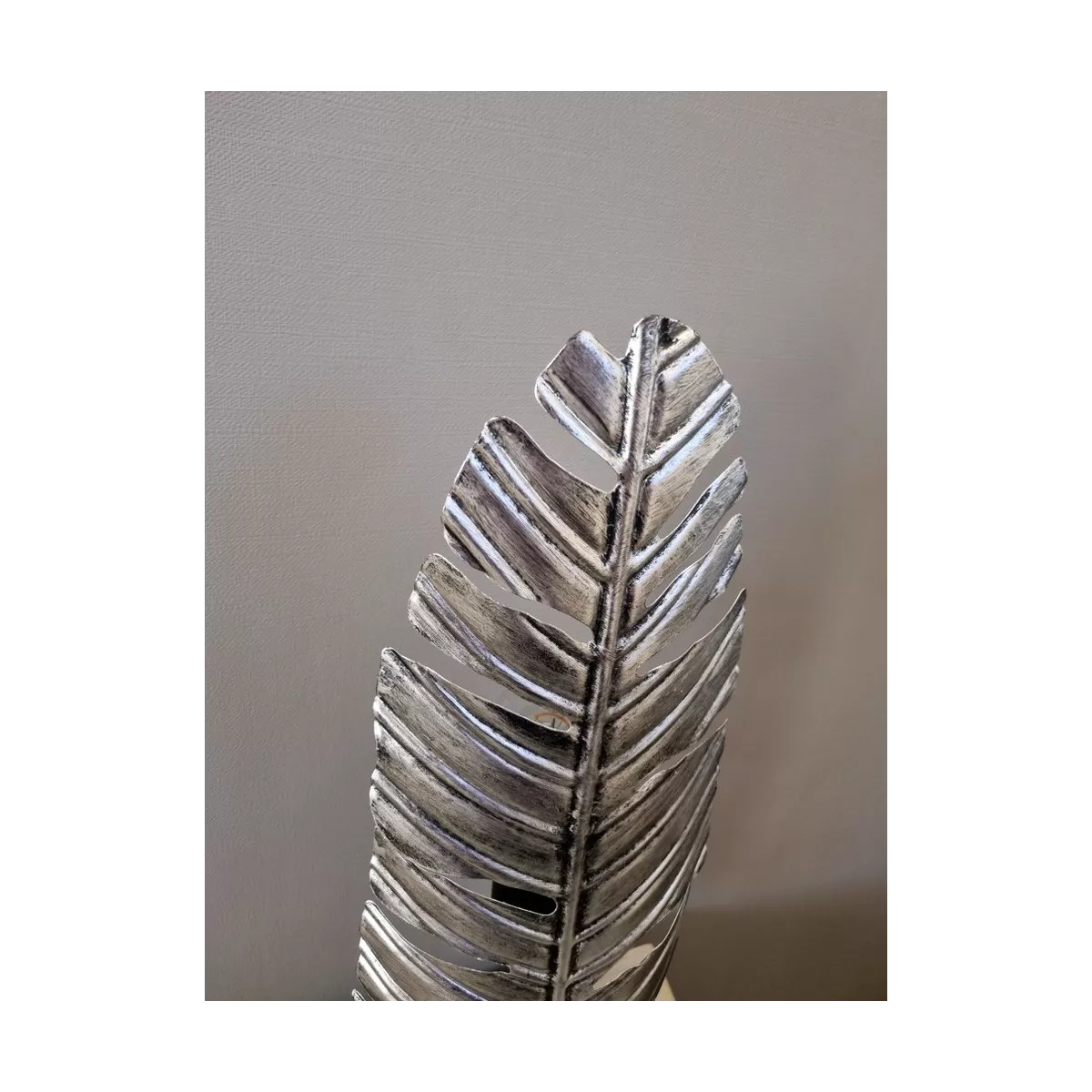 Lampe Feuille Argent h.61cm