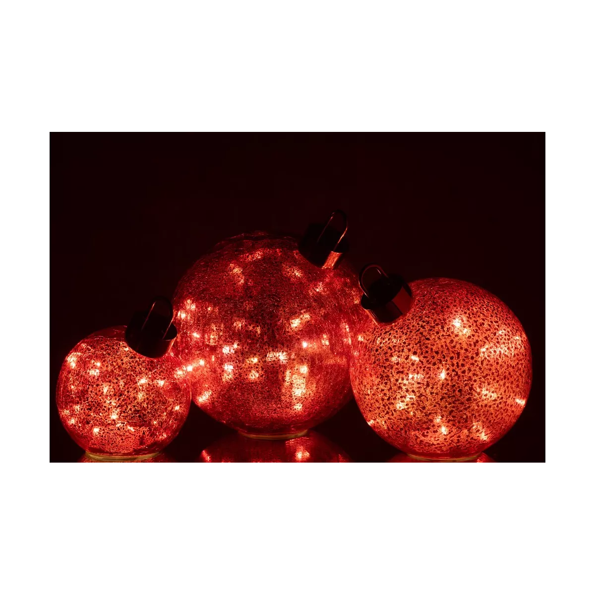 Lampe Led Boule Noël Rouge 20x20