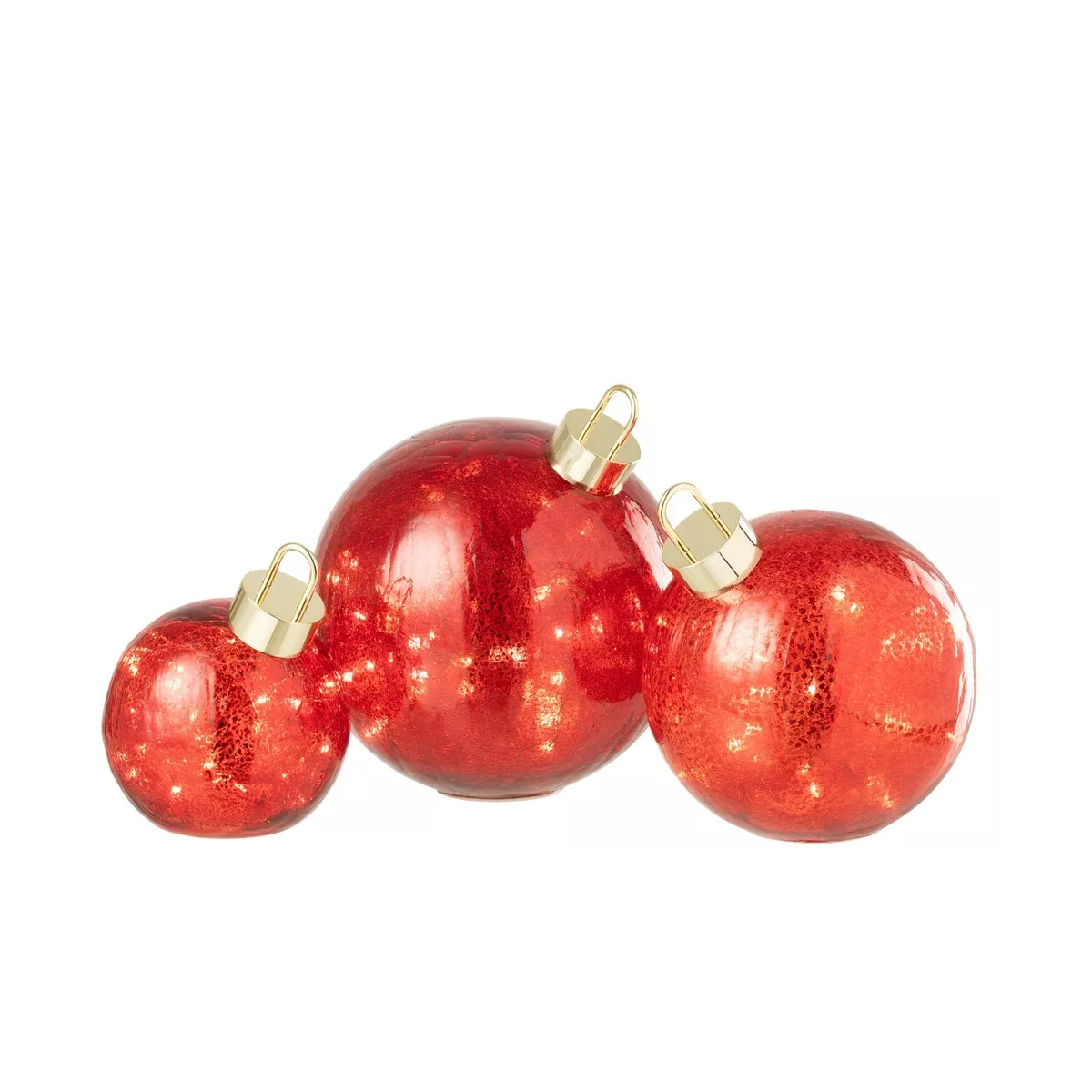 Lampe Led Boule Noël Rouge 20x20