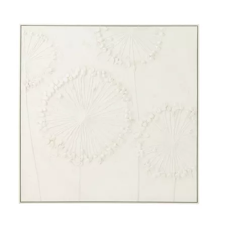Tableau Blanc 4 Fleurs de Pissenlit 100x100