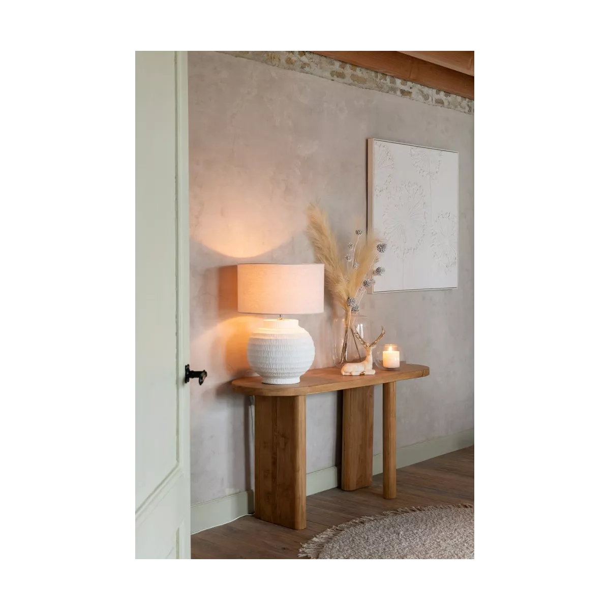 Tableau Blanc 4 Fleurs de Pissenlit 100x100