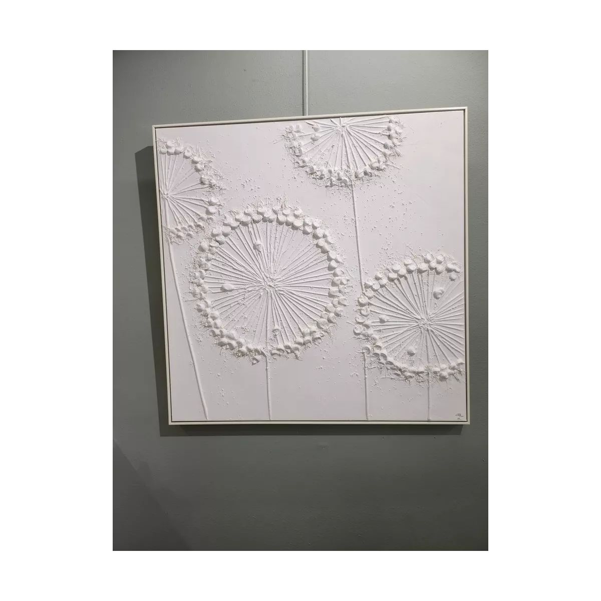 Tableau Blanc 4 Fleurs de Pissenlit 100x100