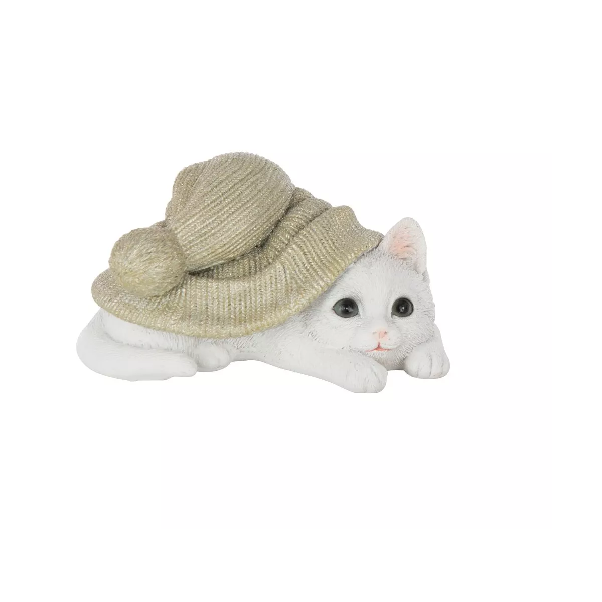 Sculpture chat avec bonnet H.9cm