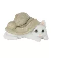 Sculpture chat avec bonnet H.9cm