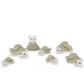 Sculpture chat avec bonnet H.9cm