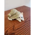 Sculpture chat avec bonnet H.9cm