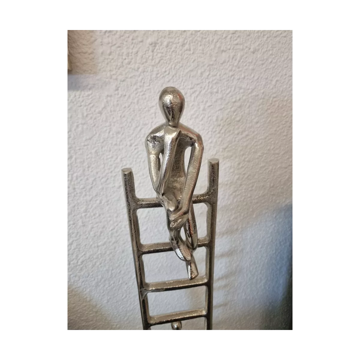 Sculpture Echelle Homme Argent h.115