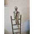 Sculpture Echelle Homme Argent h.115