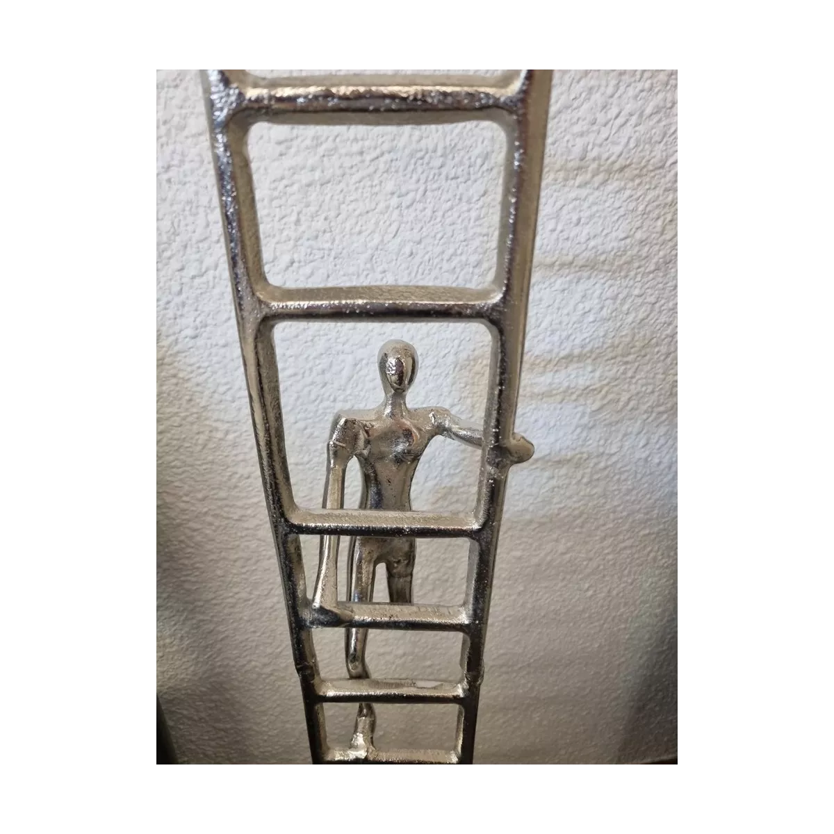 Sculpture Echelle Homme Argent h.115