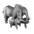 Famille 3 Eléphants Noir-Argent-Doré