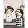 Statue Garçon  Blanc et Noir h25