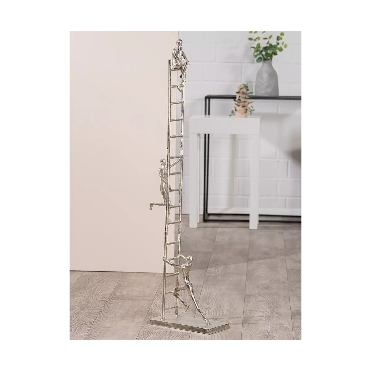 Sculpture Echelle Homme Argent h.115