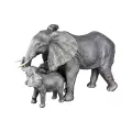 Famille 3 Eléphants Noir-Argent-Doré