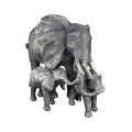 Famille 3 Eléphants Noir-Argent-Doré