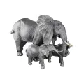 Famille 3 Eléphants Noir-Argent-Doré