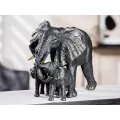Famille 3 Eléphants Noir-Argent-Doré