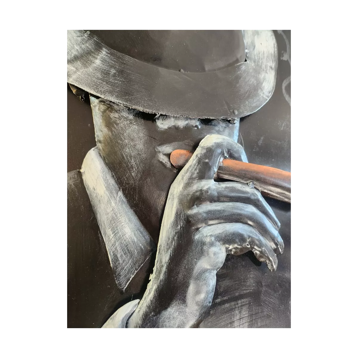 Décoration Murale Homme avec Cigare h.90cm