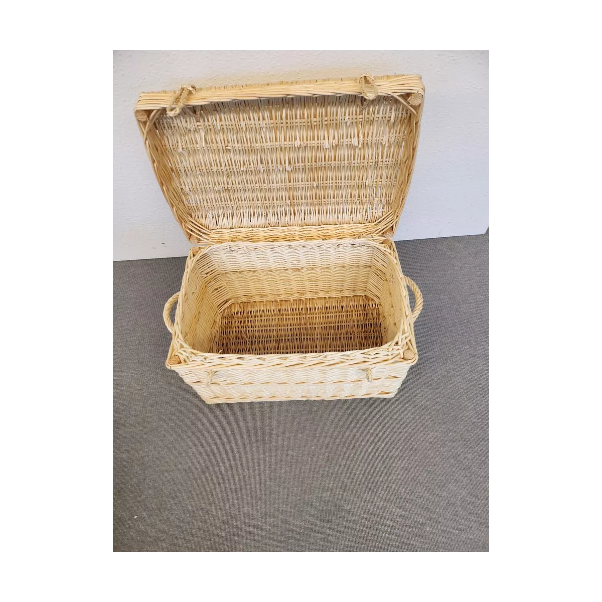 Malle Osier Naturel  Couvercle Emboité 60x40