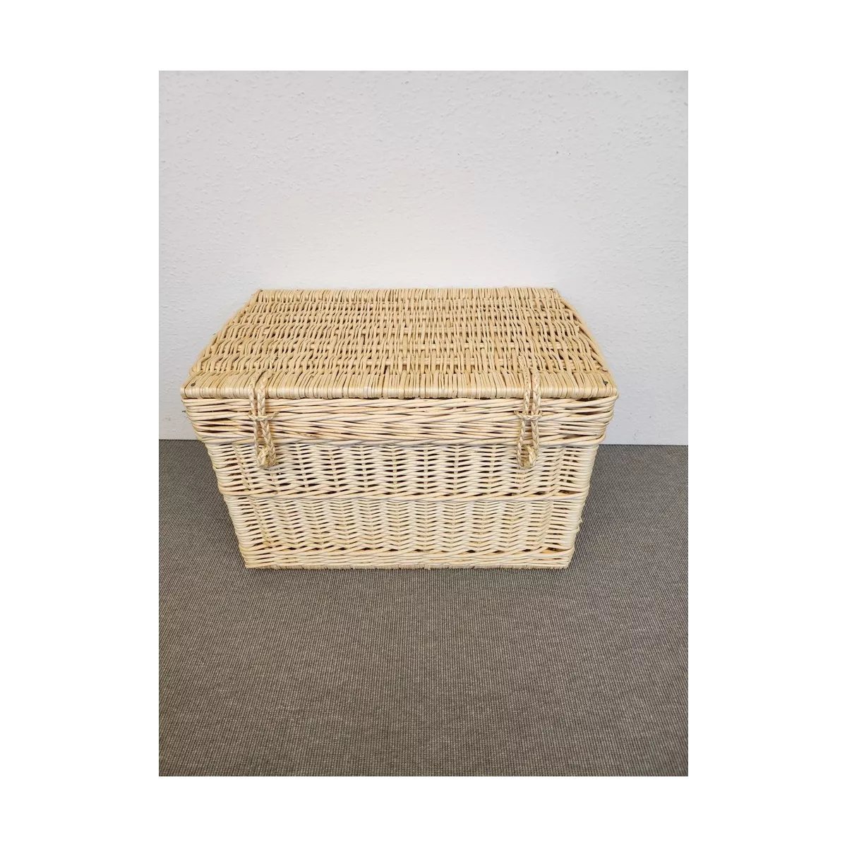 Malle Osier Naturel  Couvercle Emboité 60x40