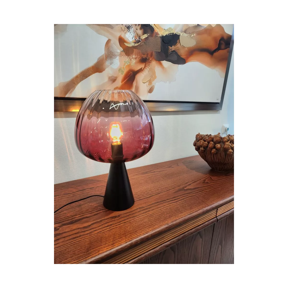 Lampe Donia Rose H.44cm