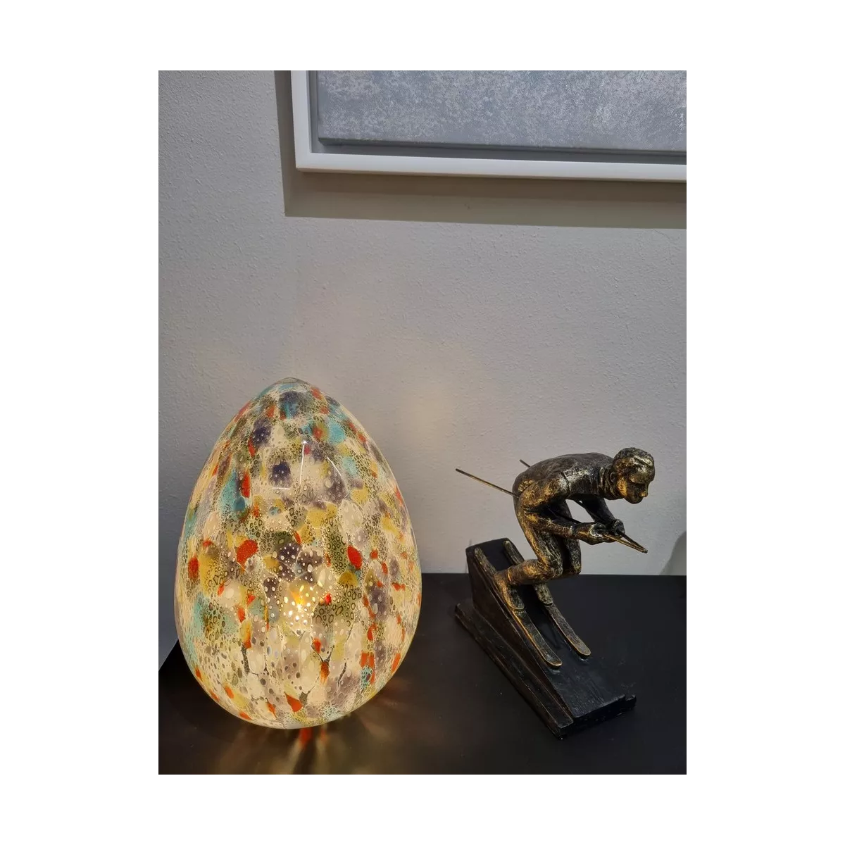 Sculpture Skieur Tout Schuss