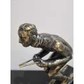 Sculpture Skieur Tout Schuss