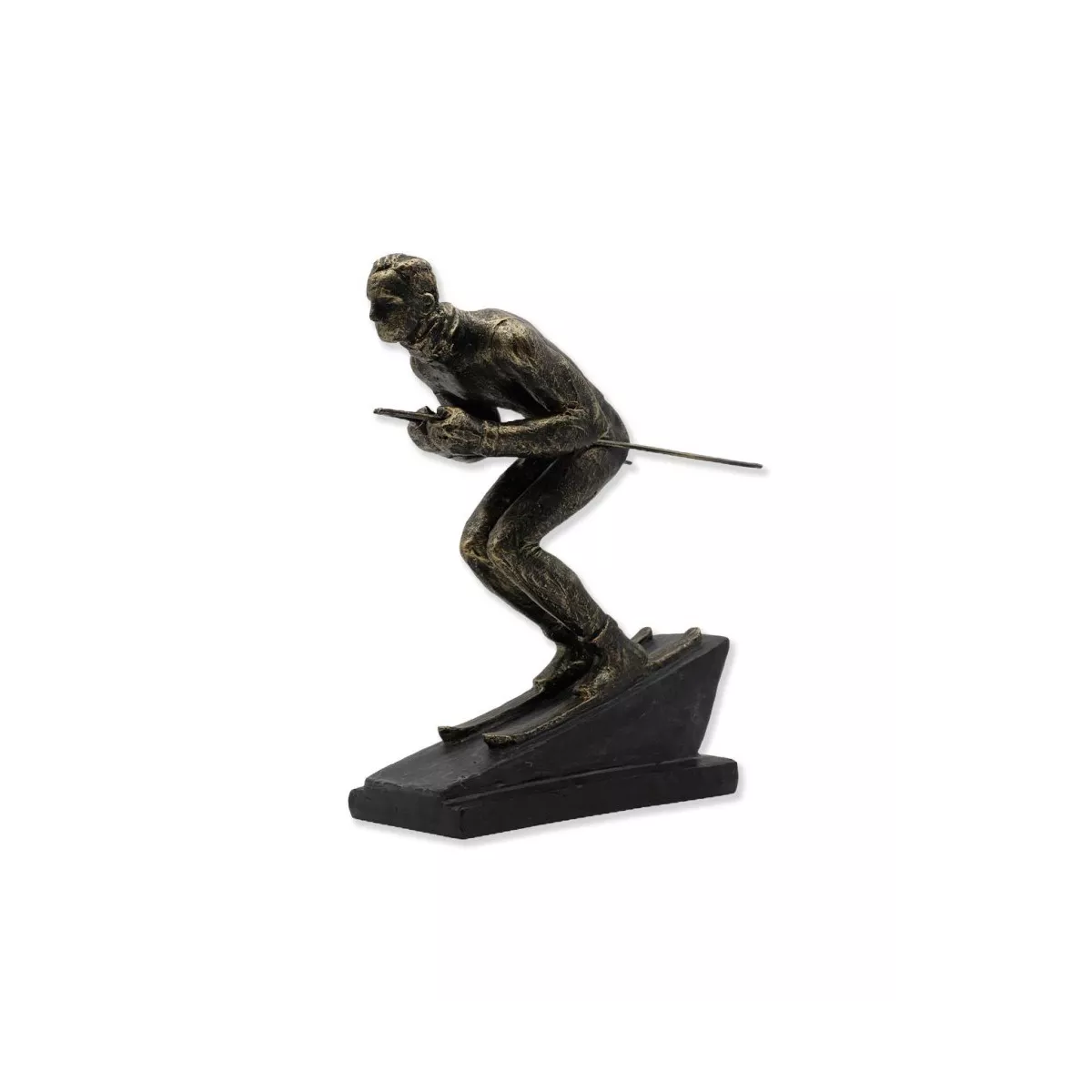 Sculpture Skieur Tout Schuss
