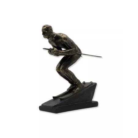 Sculpture Skieur Tout Schuss
