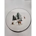 Assiette Cerfs et sapin