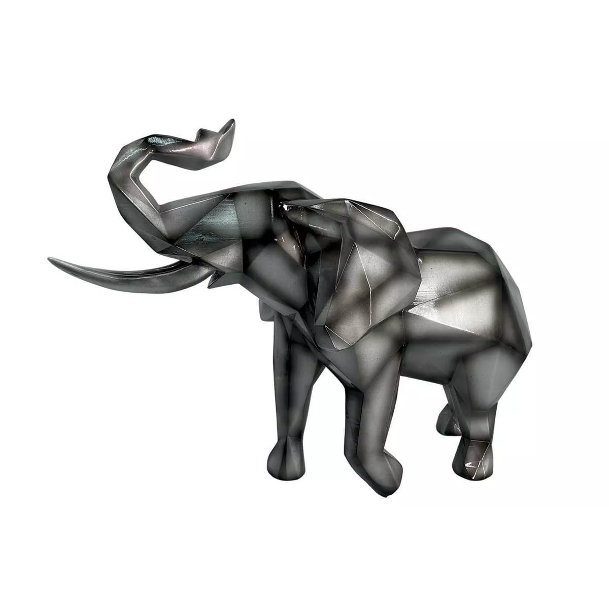 Statue Elephant Gris Origami h30